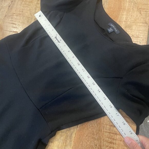 Lands' End Black Dress Long Sleeve A Line Midi Flare Size Small S 6-8 - Picture 7 of 8